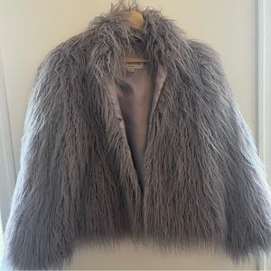 Vintage Lavender Shaggy Fur Jacket XS